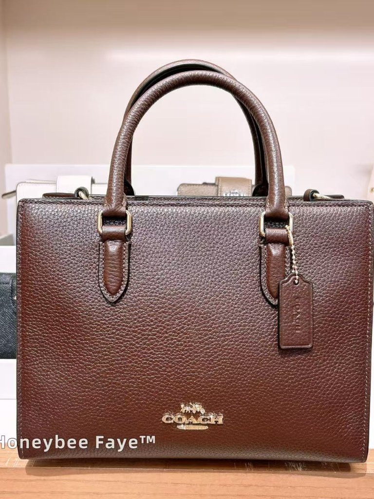 Nwt Coach Maggie Small Tote Bag Cy668 Gold/Maple With Long Strap